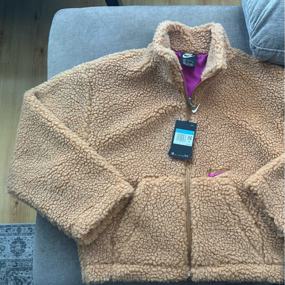 Nike Tan and Purple Puffer Jacket